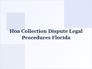 Hoa Collection Dispute Legal Procedures Florida