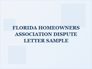 Florida Hoa Billing Dispute Guidelines Sample