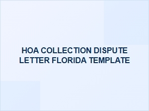 Hoa Collection Dispute Letter Florida Template