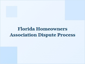 Florida Hoa Dispute Resolution Process