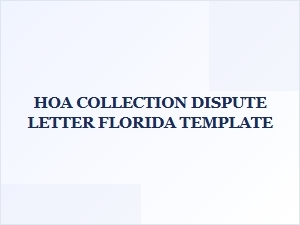 Hoa Collection Dispute Letter Florida Template