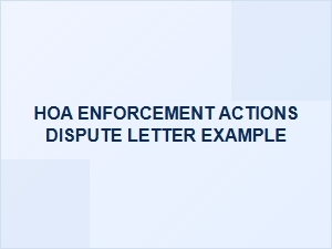 Hoa Enforcement Actions Dispute Letter Example