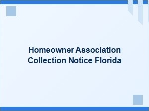 Homeowner Association Collection Notice Florida