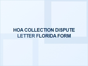 Hoa Collection Dispute Letter Florida Template