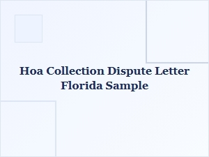 Florida Hoa Dispute Letter Template