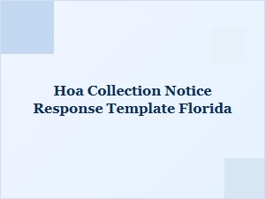 Hoa Collection Notice Response Template Florida