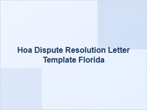 Hoa Dispute Resolution Letter Template Florida